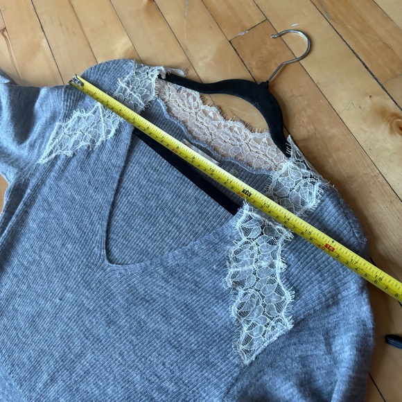 Rebecca Taylor Sz S Grey Wool Alpaca Lace Ballerinacore Feminine Fall Dress - Picture 12 of 15